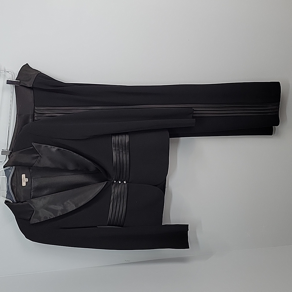 Vintage CACHE Black Tuxedo Pant Suit Satin trim 8/10